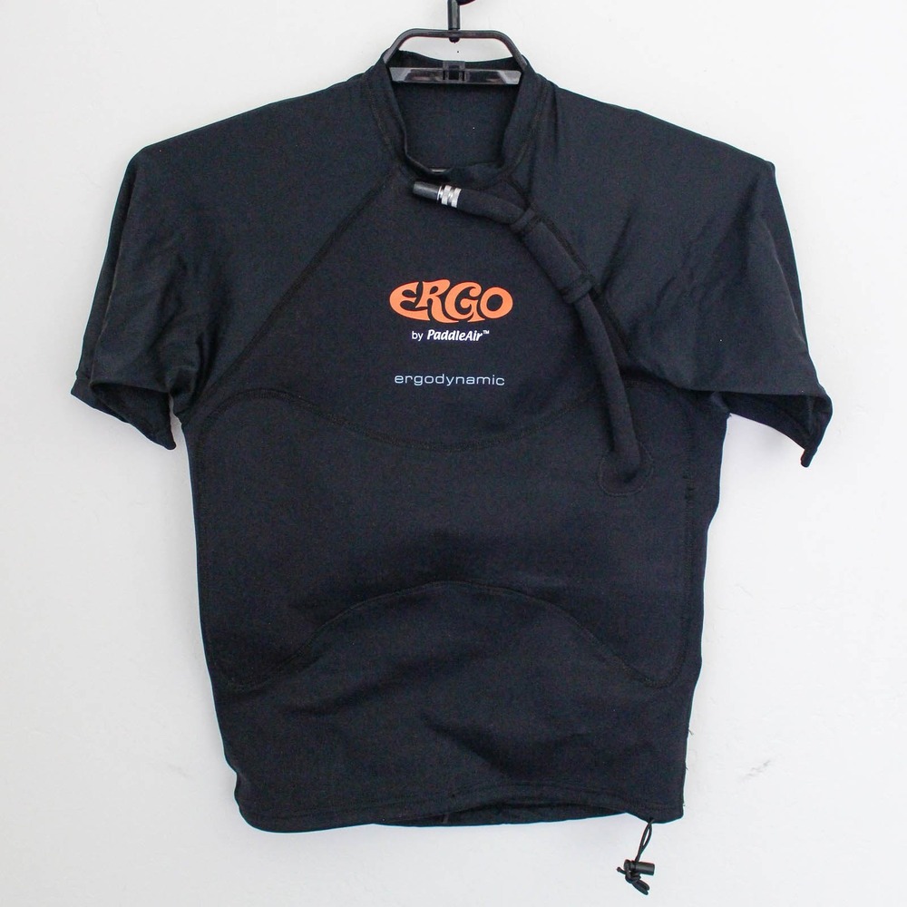 Ergo by PaddleAir Large Black Pullover Inflatable Surf Rash Guard Short Sleeve